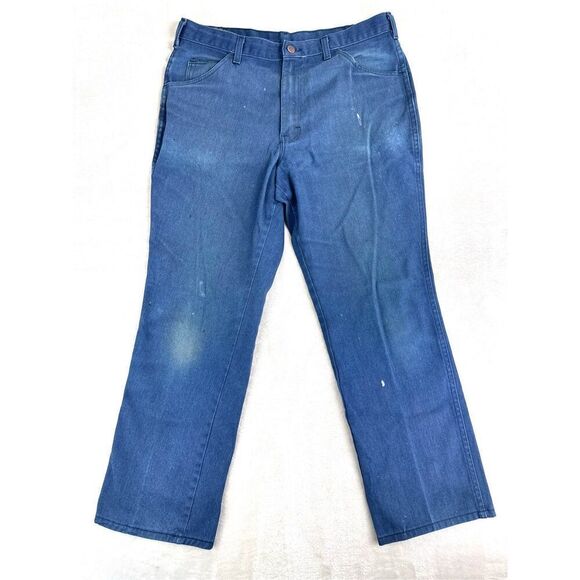 Vintage BIG MAC Jeans Mens 34x29 Blue‎ Distressed 90s Workpant USA (Tag 36x30) - Picture 1 of 11